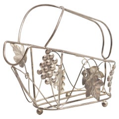 Portabottiglie in metallo vintage, circa 1950