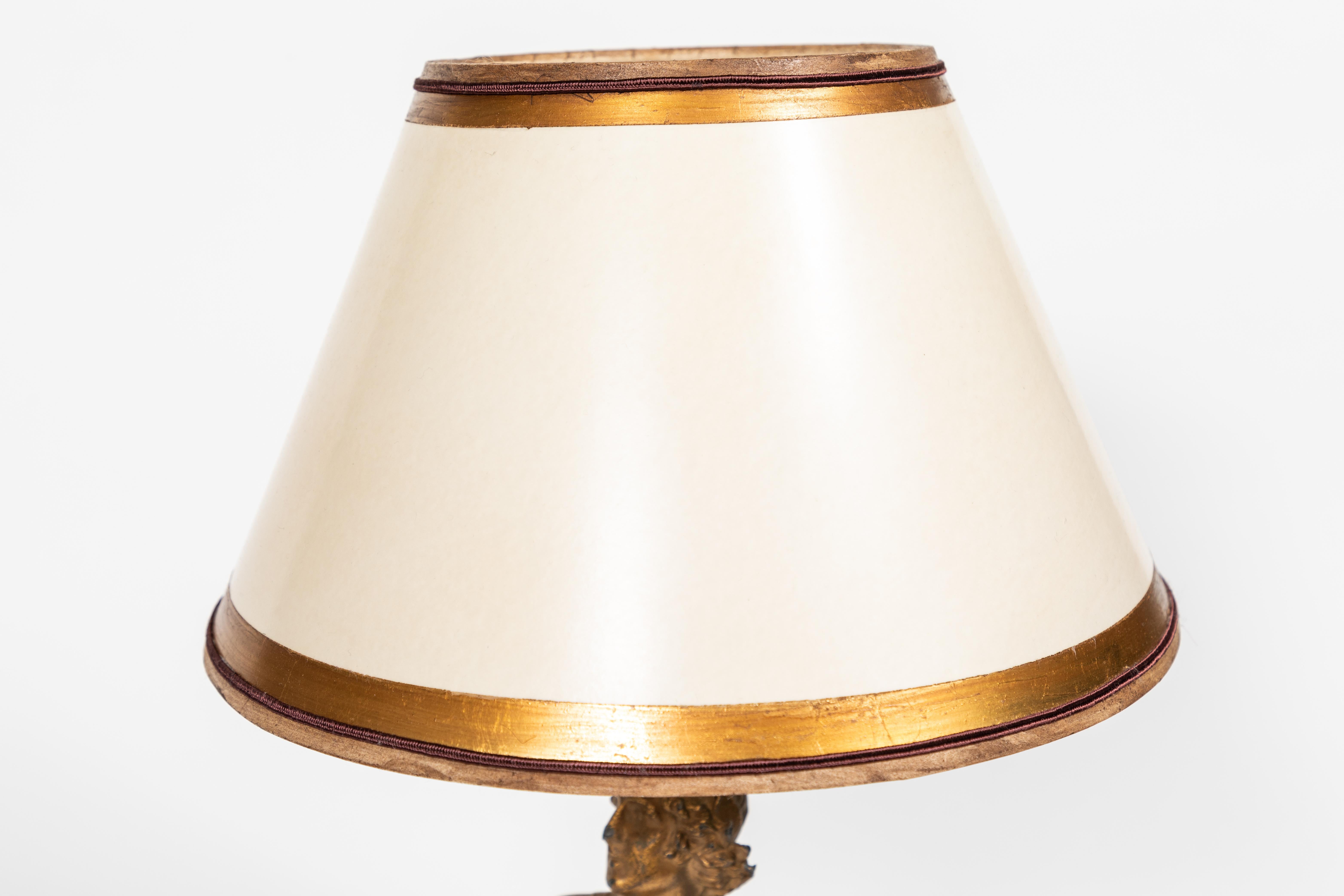 Vintage Metal Greek Bust Lamp with Original Red & Gold Paint 3