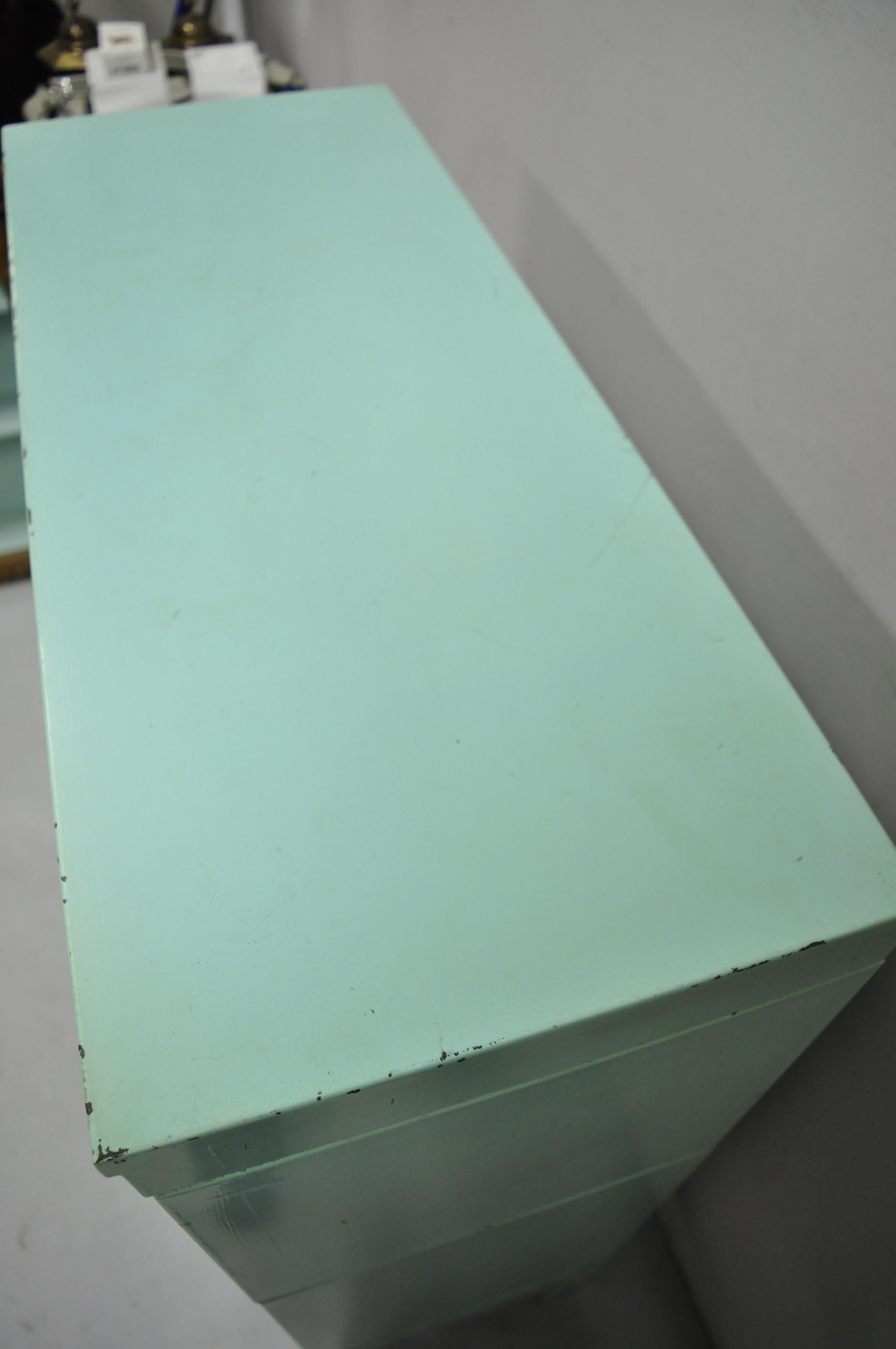 Late 20th Century Vintage Metal Green 2 Section Barrister Lawyer's Stacking Bookcase Shaw Walker