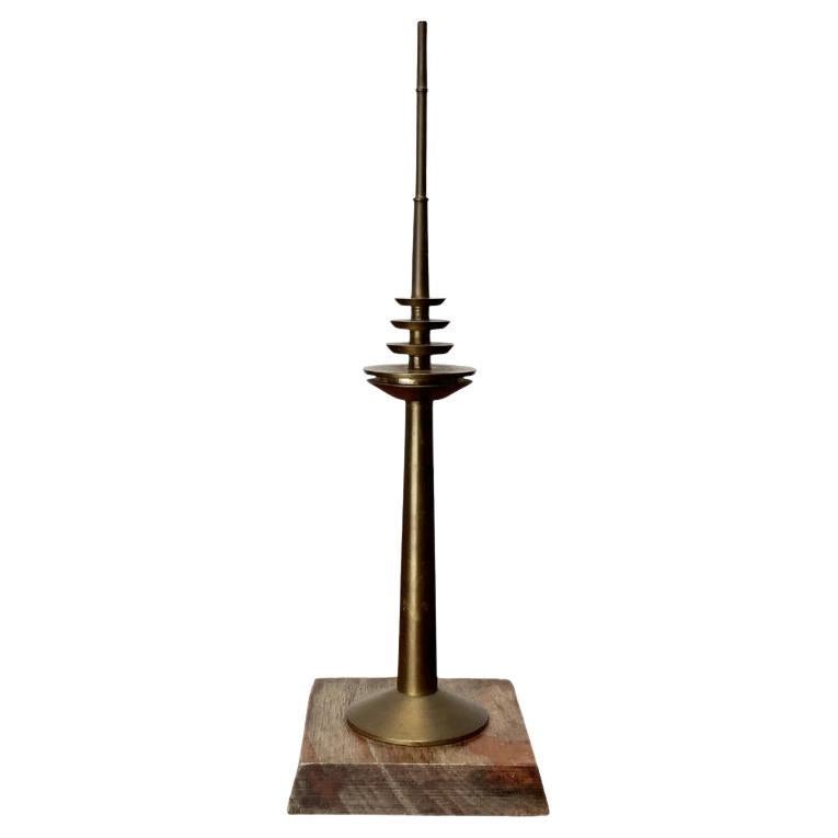 Vintage Metal Hamburg Telemichel TV Tower Model, 1970s