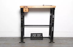 Vintage Metal Industrial Machinists Height Adjustable Desk or Work Table