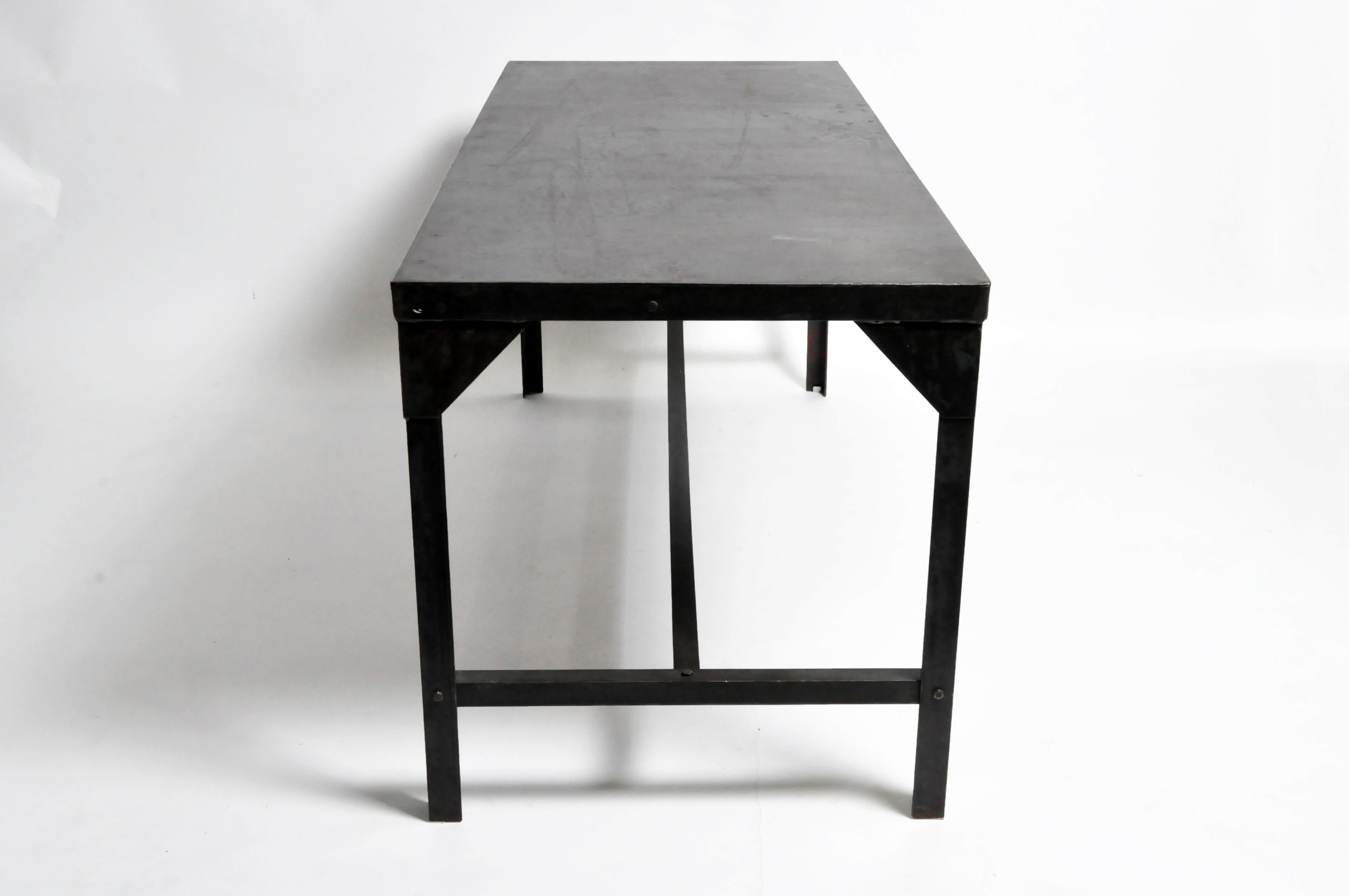 French Vintage Metal Industrial Welder's Table