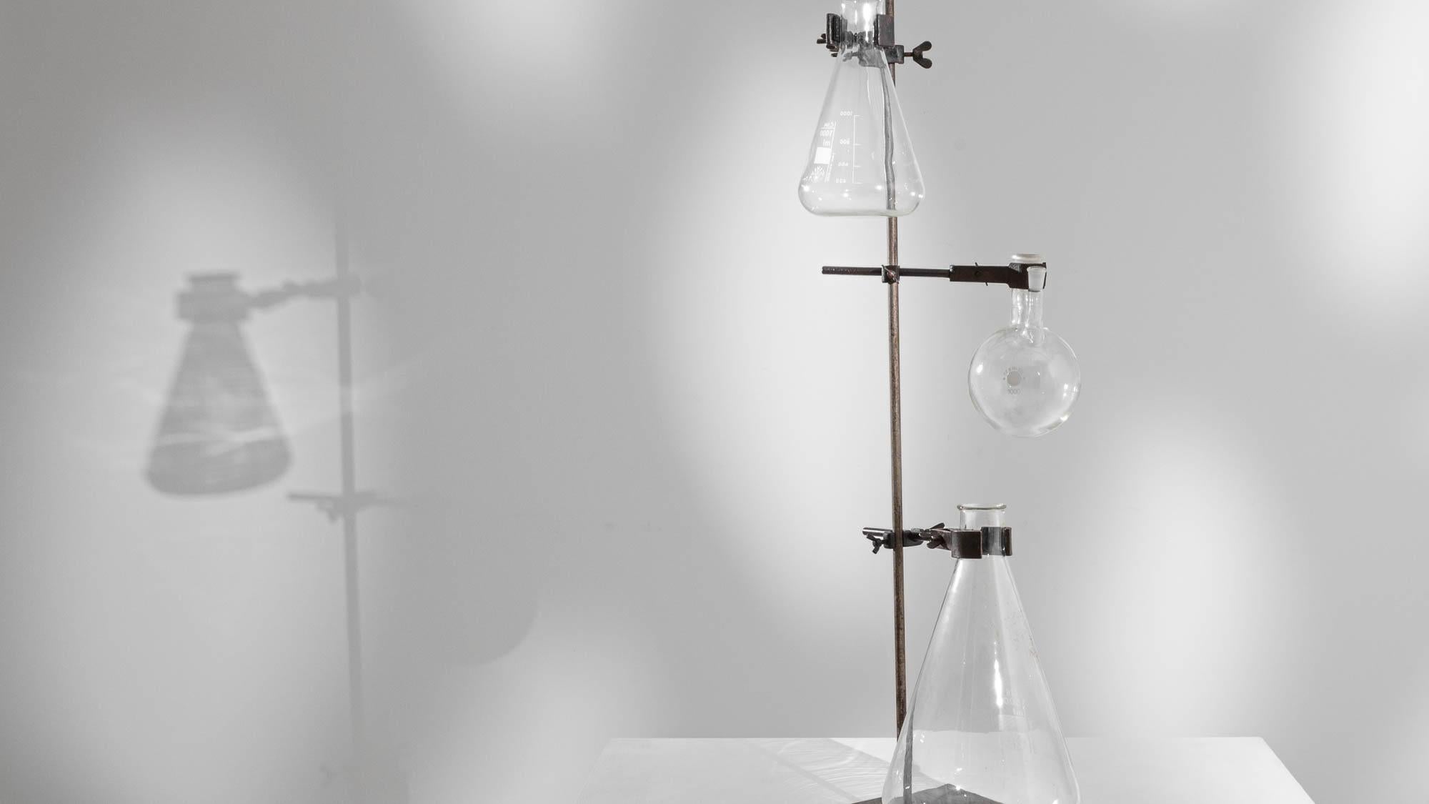 Vintage Metal Laboratory Beaker Stand For Sale 2