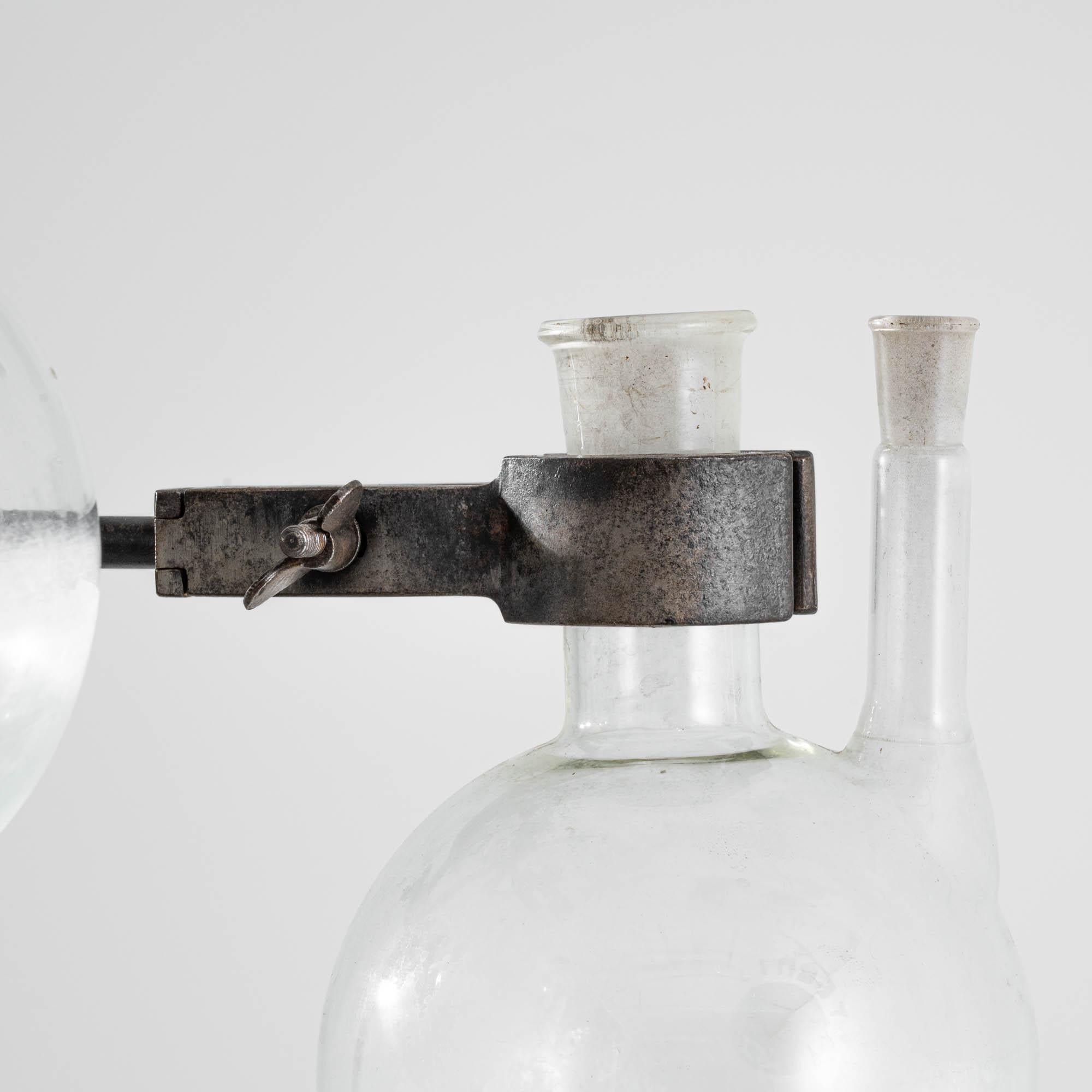 Glass Vintage Metal Laboratory Beaker Stand