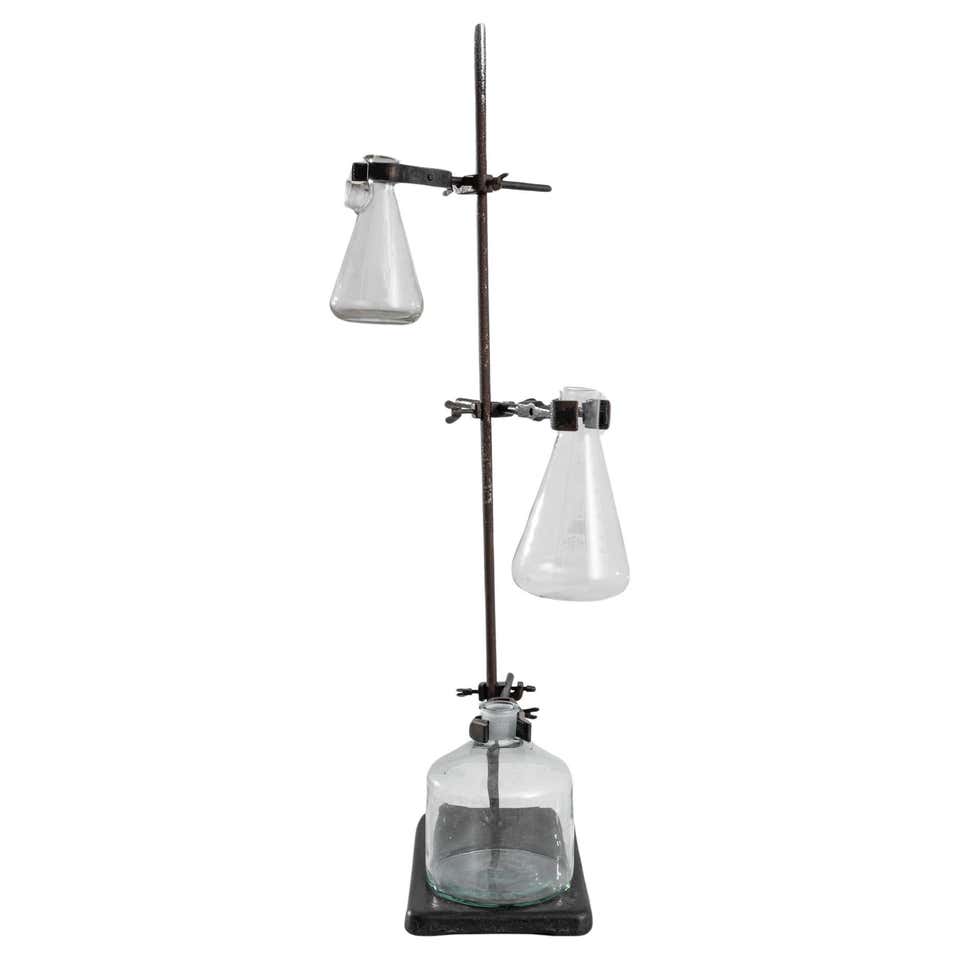 Vintage Metal Laboratory Beaker Stand For Sale at 1stDibs