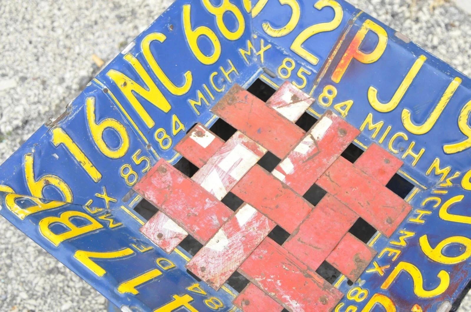 Placa de matrícula vintage de metal Mesa auxiliar Placas de coches mexicanos en venta 2