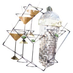 Vintage Metal Martini Sculpture