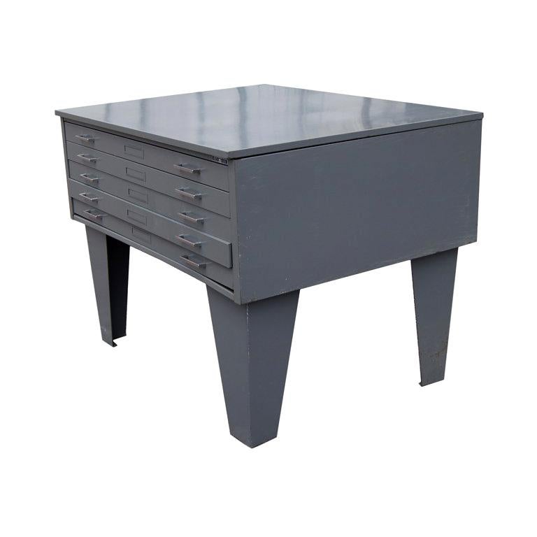 Vintage Metal Mayline '5' Drawer Lateral Flat Filing Cabinet 1