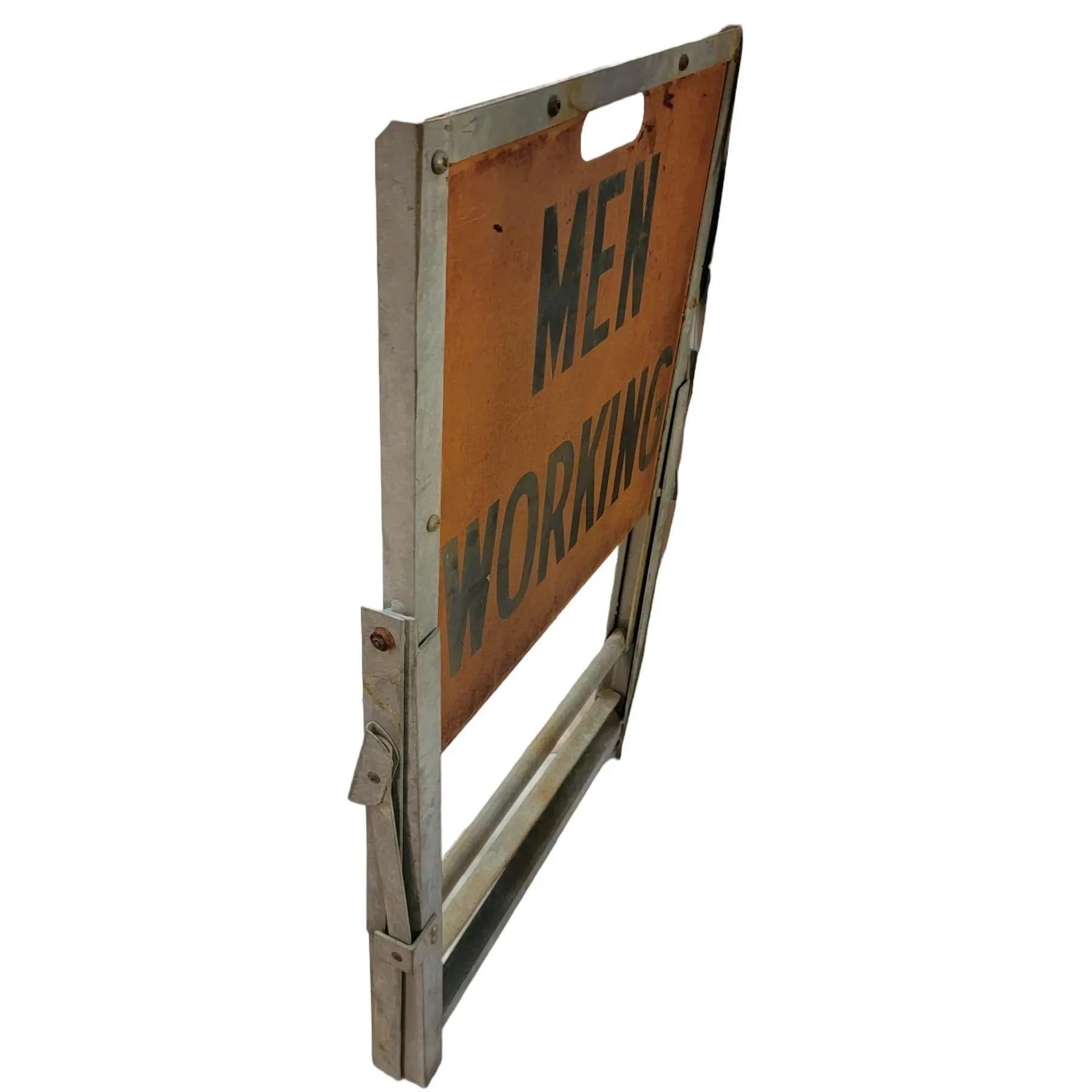 Vintage Metal Men Working Sign For Sale 3