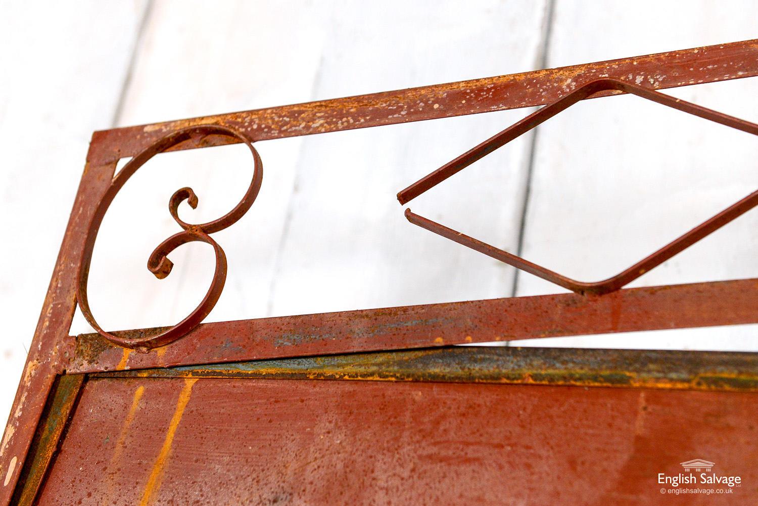 Vintage Metal Moroccan Red Door in Frame, 20th Century In Good Condition For Sale In London, GB