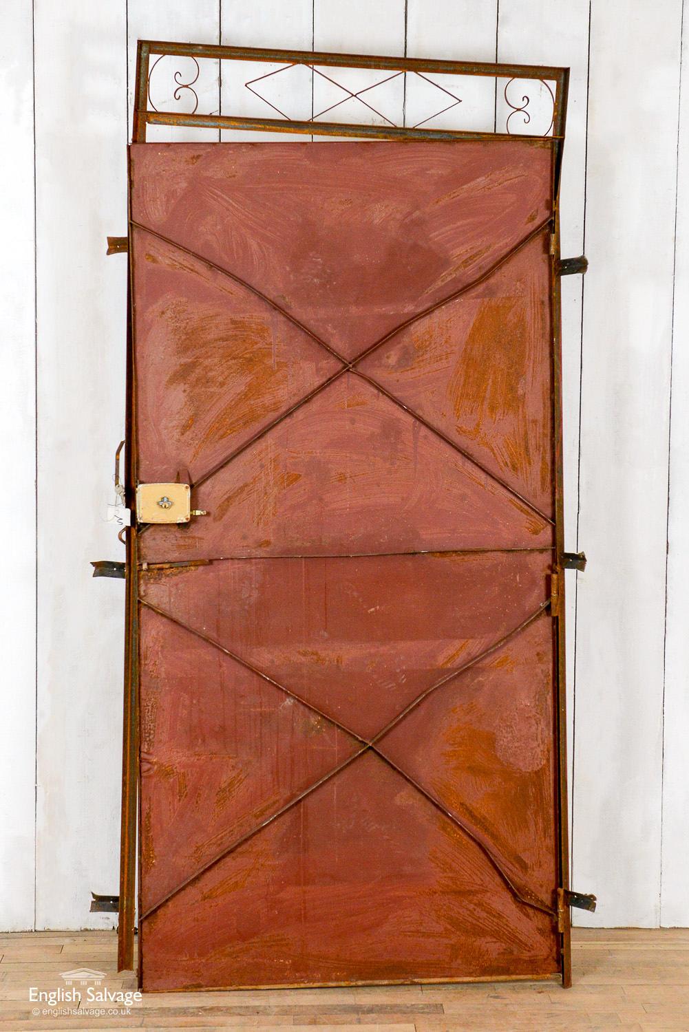 Vintage Metal Moroccan Red Door in Frame, 20th Century For Sale 1