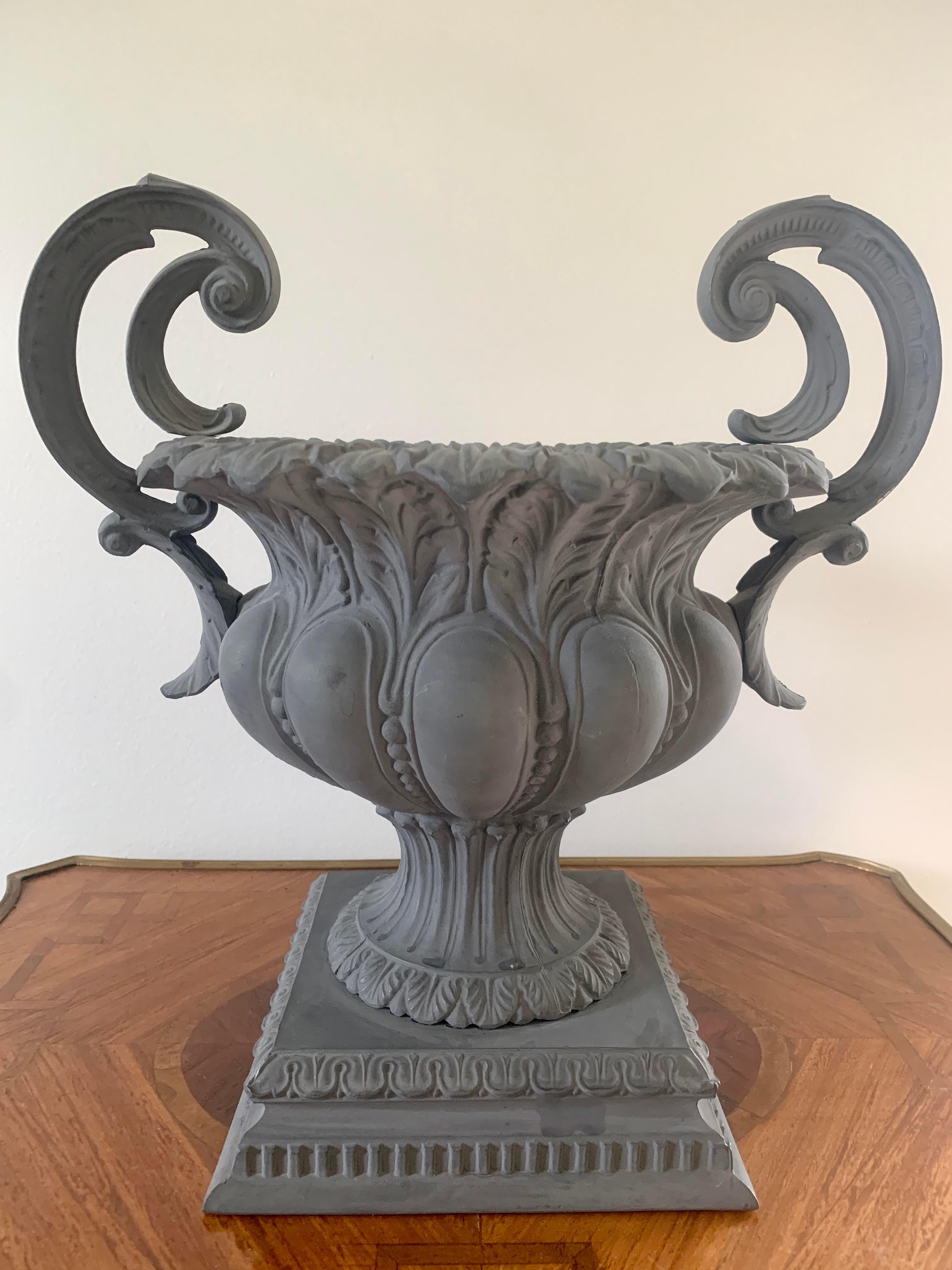 Vintage Metal Neoclassical Style Urn Planter 3
