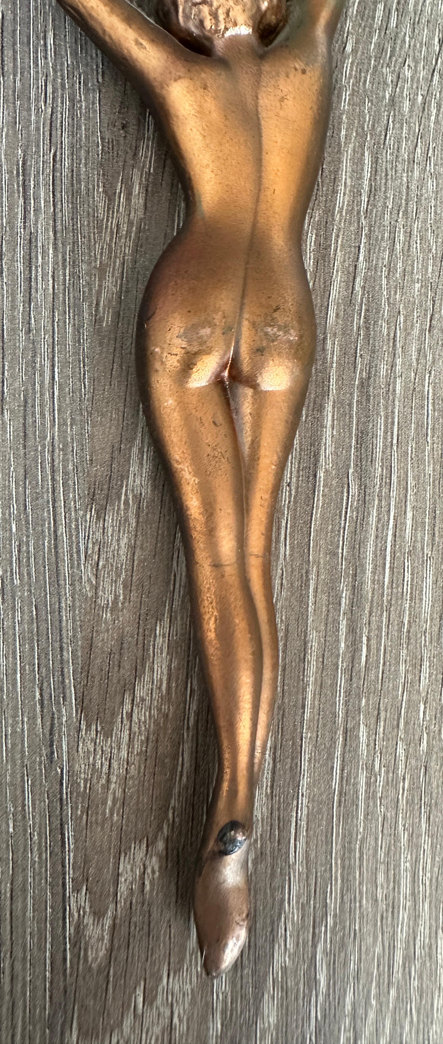 Vintage Metal Nude Girl Bottle Opener MidCentury Modern Metal Breweriana Barware 5