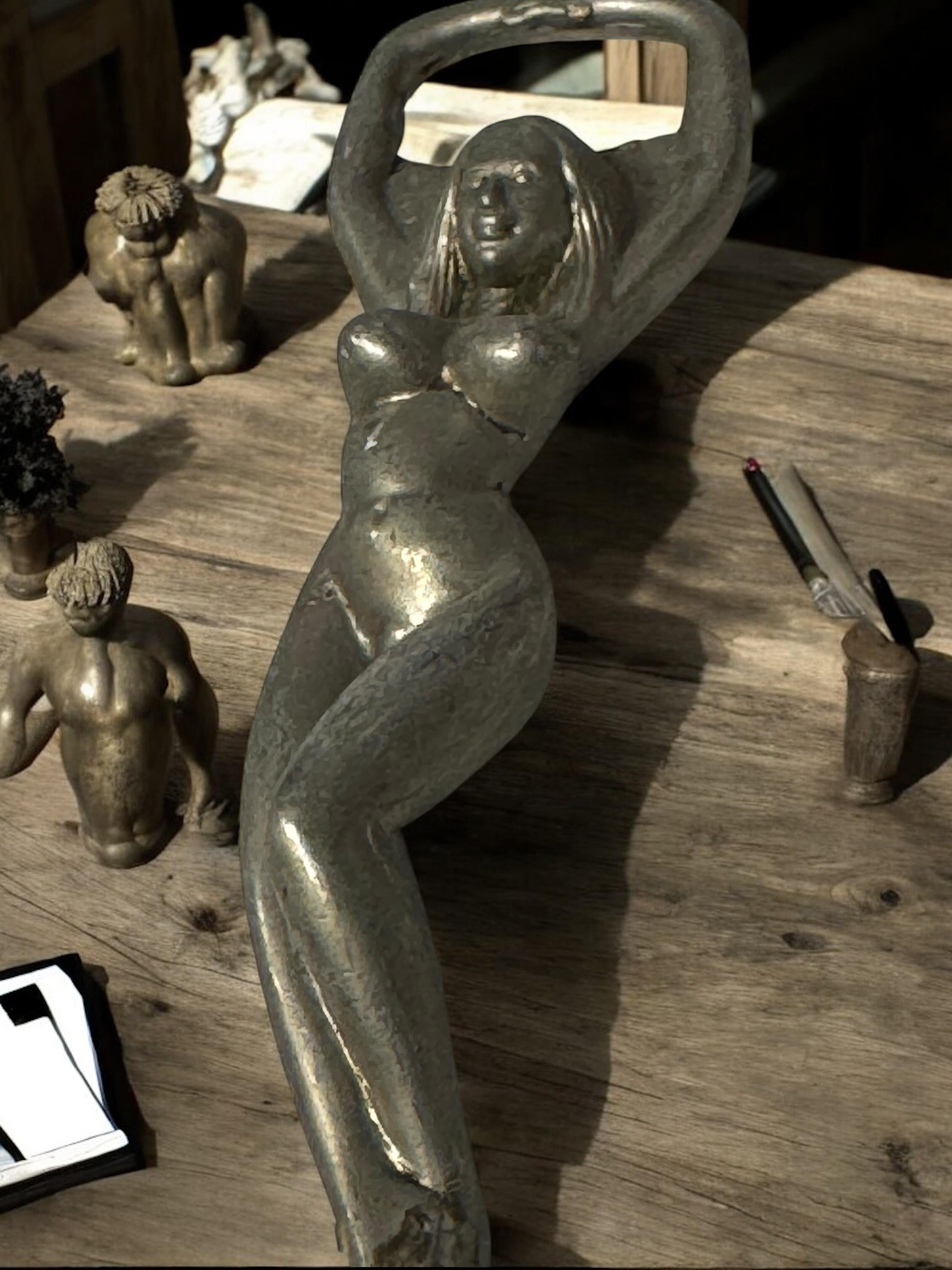 Vintage Metall Nude Mädchenflaschenöffner MidCentury Modern Metall Breweriana Barware, Vintage im Angebot 6