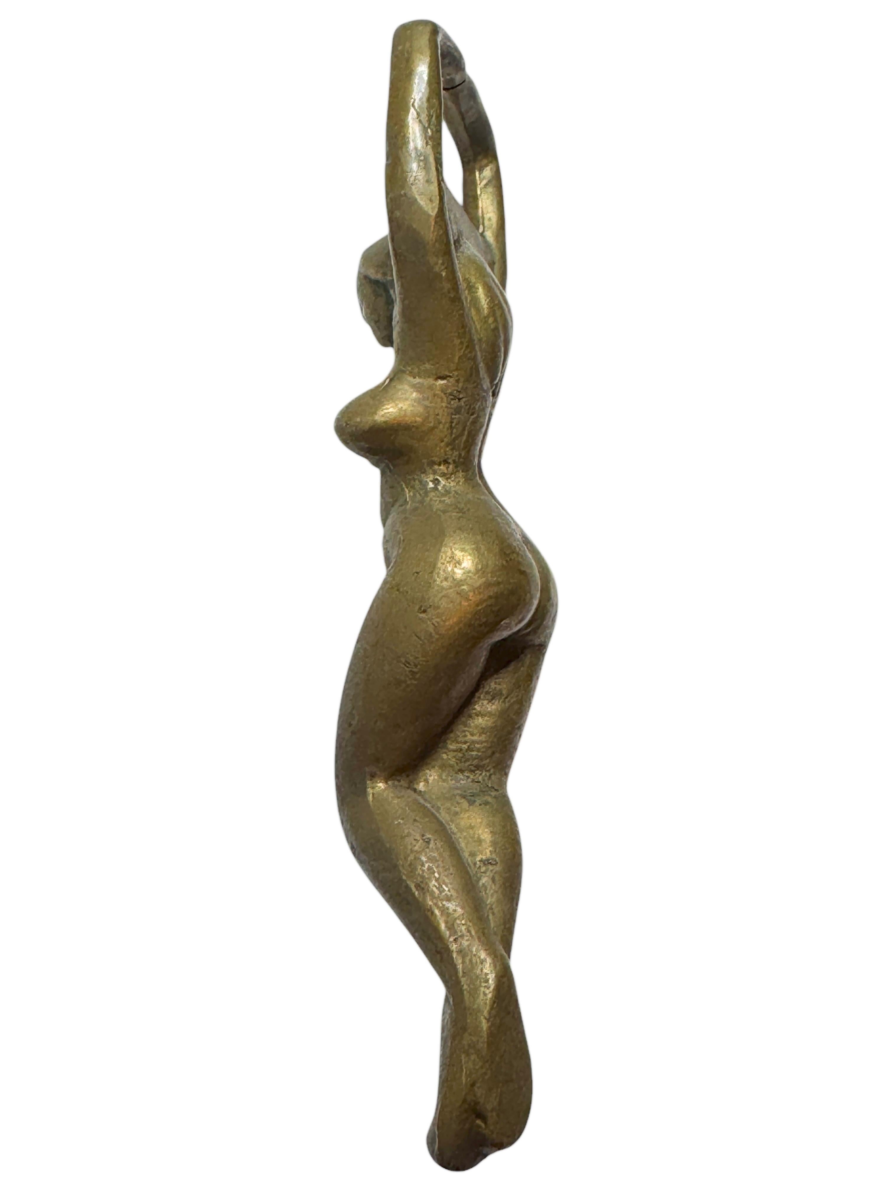 Abridor de Botellas de Metal Vintage Chica Desnuda Barware Breweriana de Metal Moderno de Mediados de Siglo Moderno de mediados de siglo