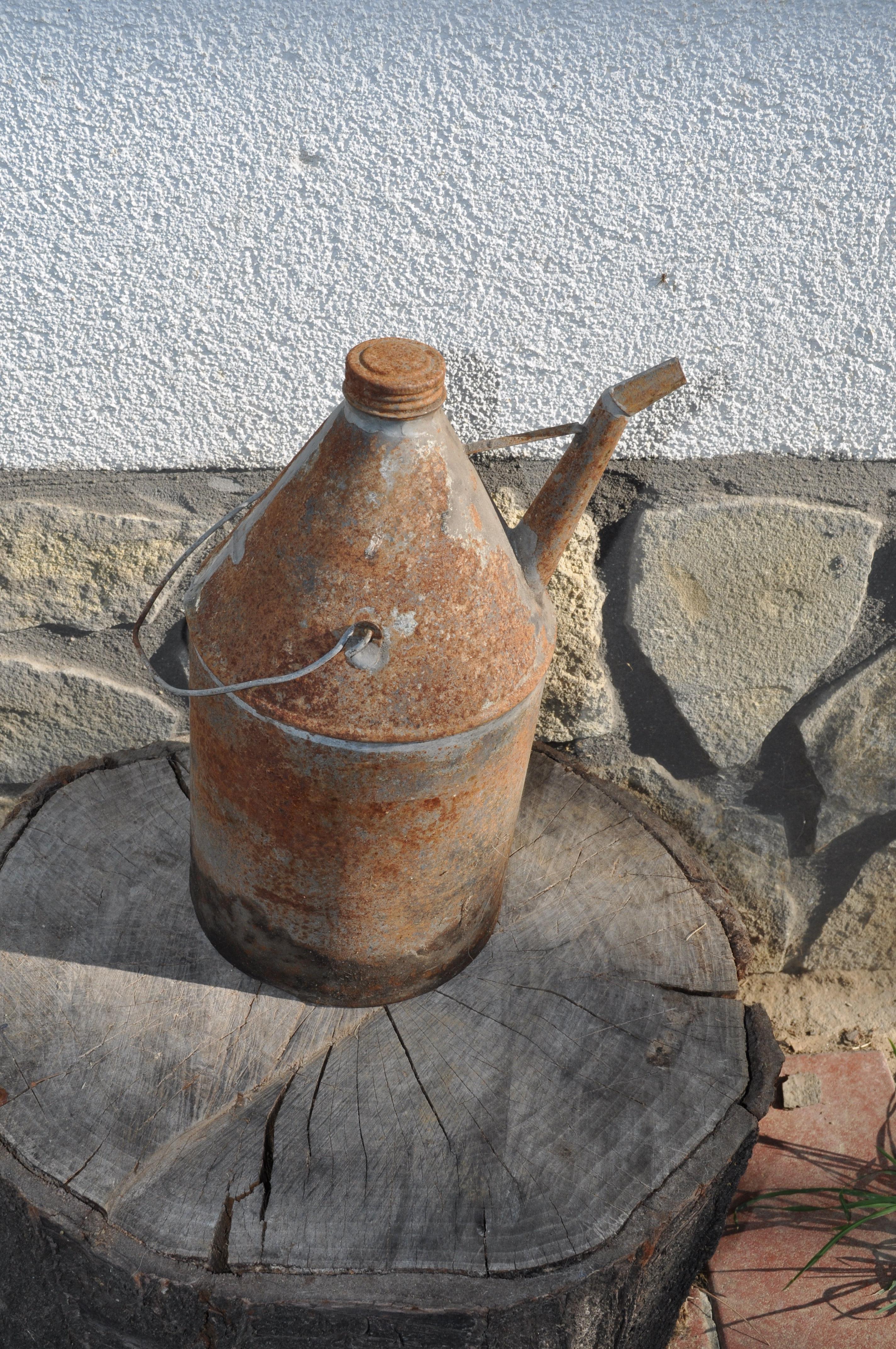 Hungarian Vintage Metal Oil Can from Hungary For Sale