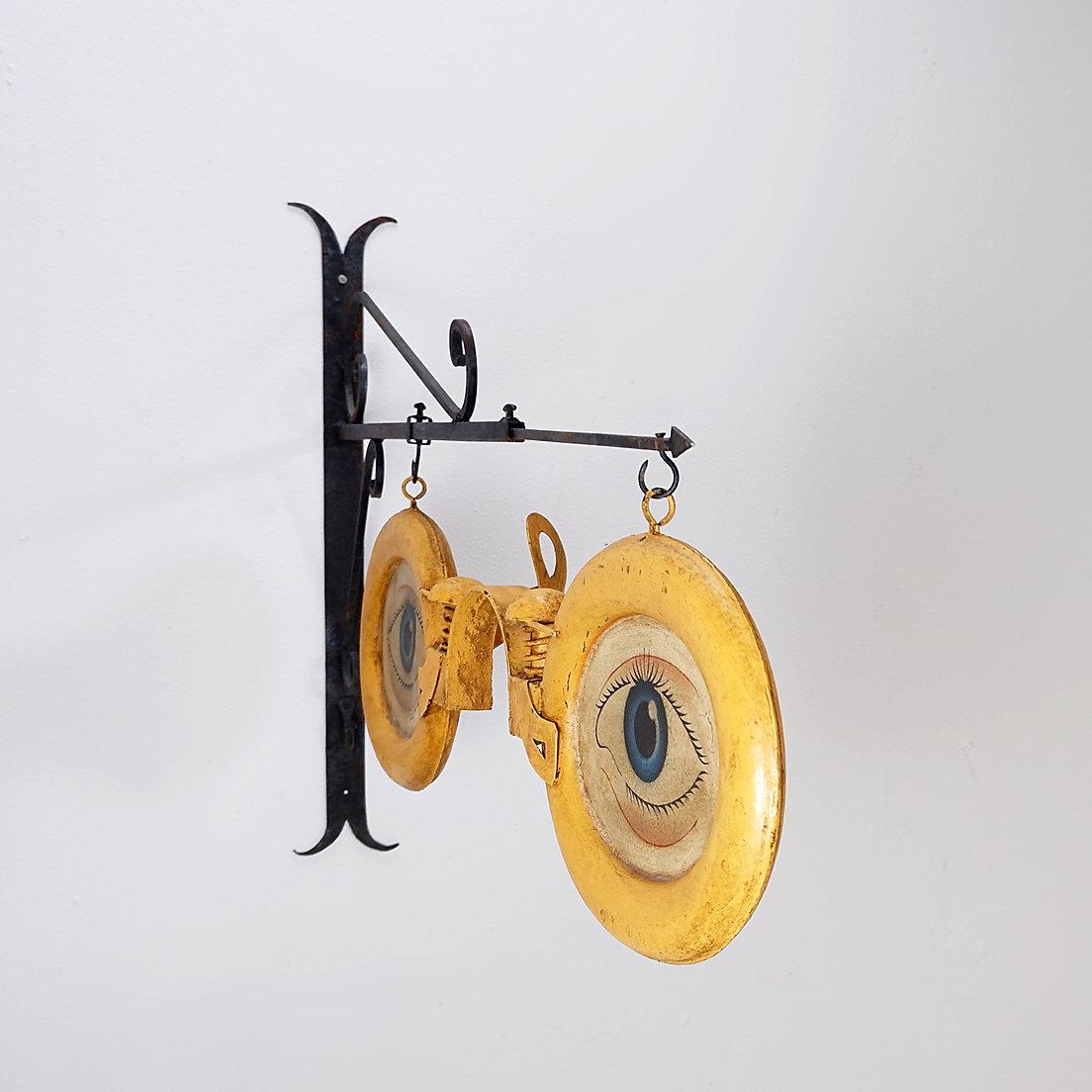 Rótulo metálico vintage de comercio de óptica Industrial en venta