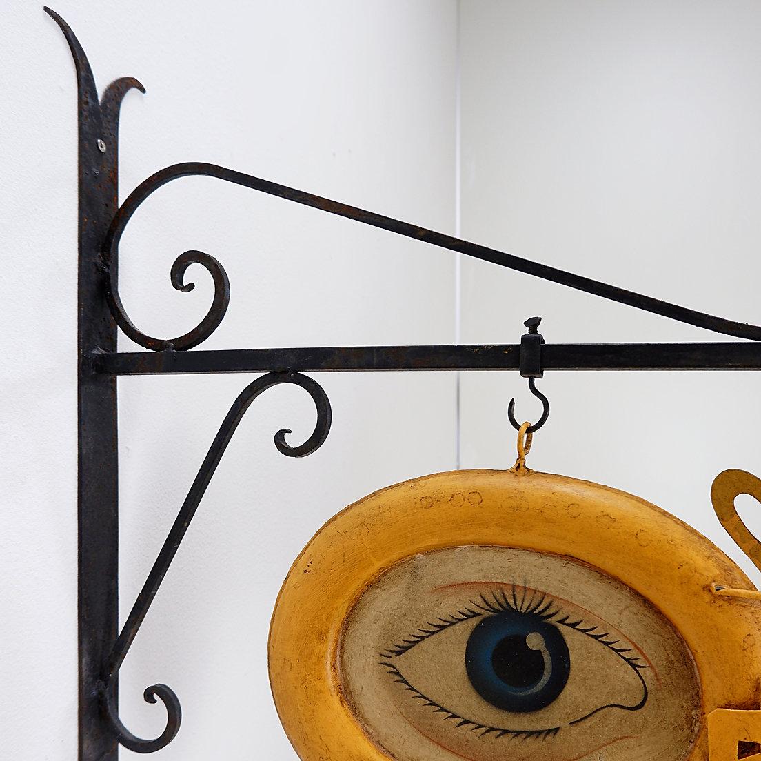Rótulo metálico vintage de comercio de óptica en Bueno estado para la venta en Linkebeek, BE