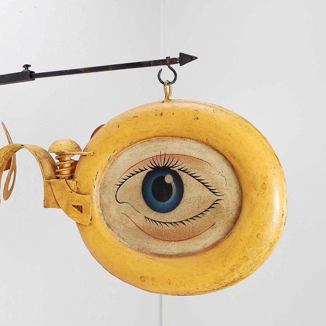 Rótulo metálico vintage de comercio de óptica siglo XX en venta