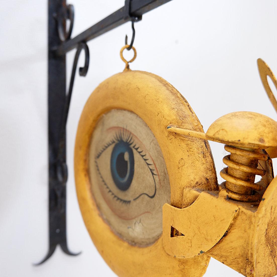 Rótulo metálico vintage de comercio de óptica en venta 1