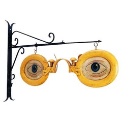 Panneau pour acheteurs optiques vintage en métal