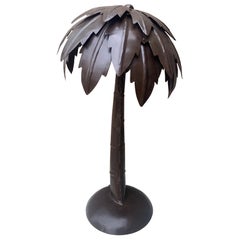 Lampada da tavolo a forma di palma in metallo vintage