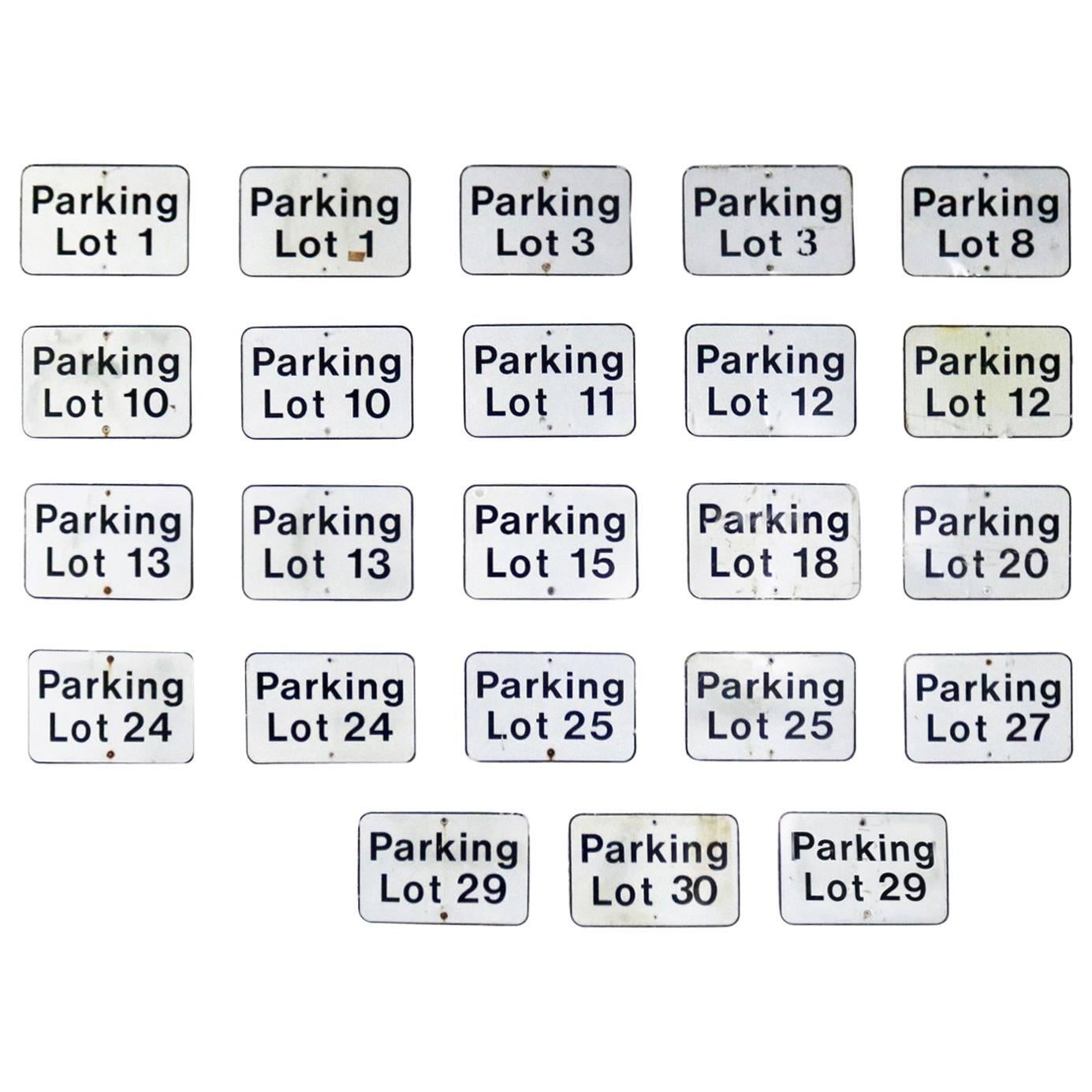 Vintage Metal Parking Lot Number Signs