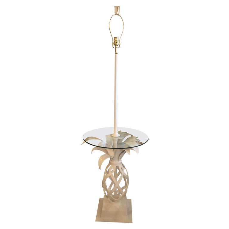 Vintage Metal Pineapple Floor Lamp Table Tropical Newly