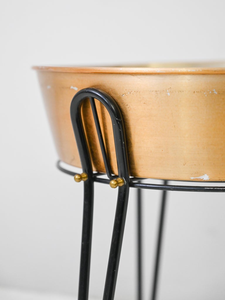 Vintage Metal Planter For Sale at 1stDibs