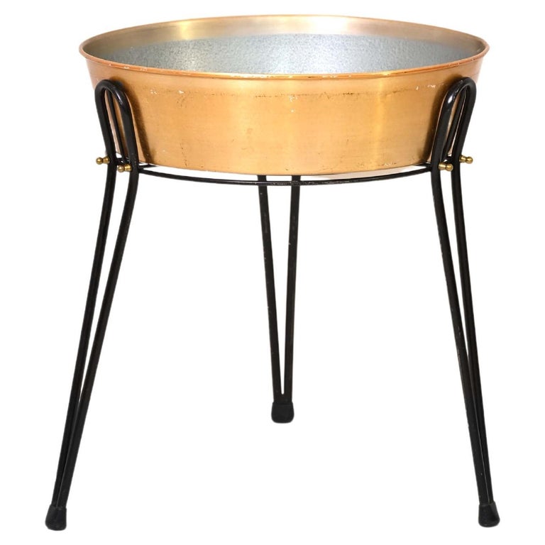 Vintage Metal Planter For Sale at 1stDibs
