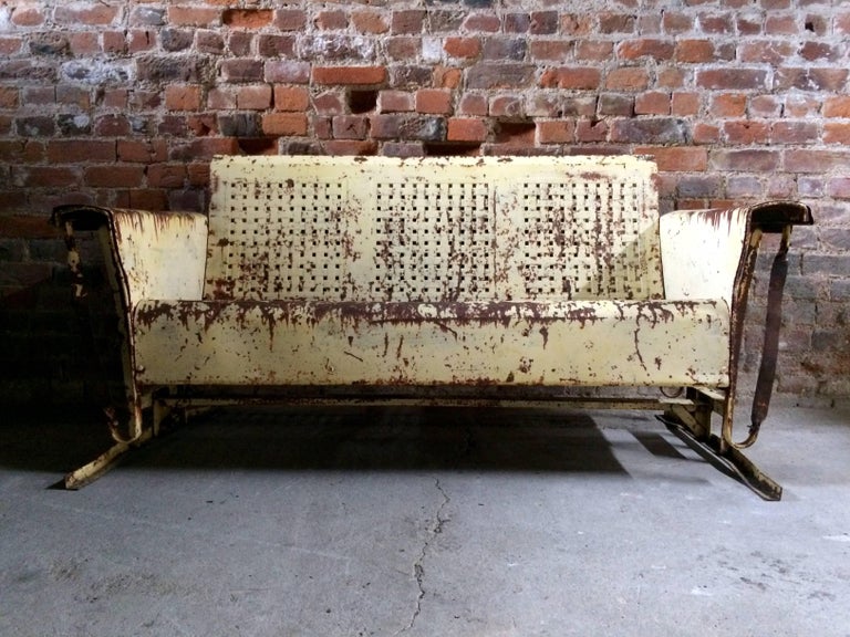 Vintage Metal Porch Glider Garden Swing Bench French ...