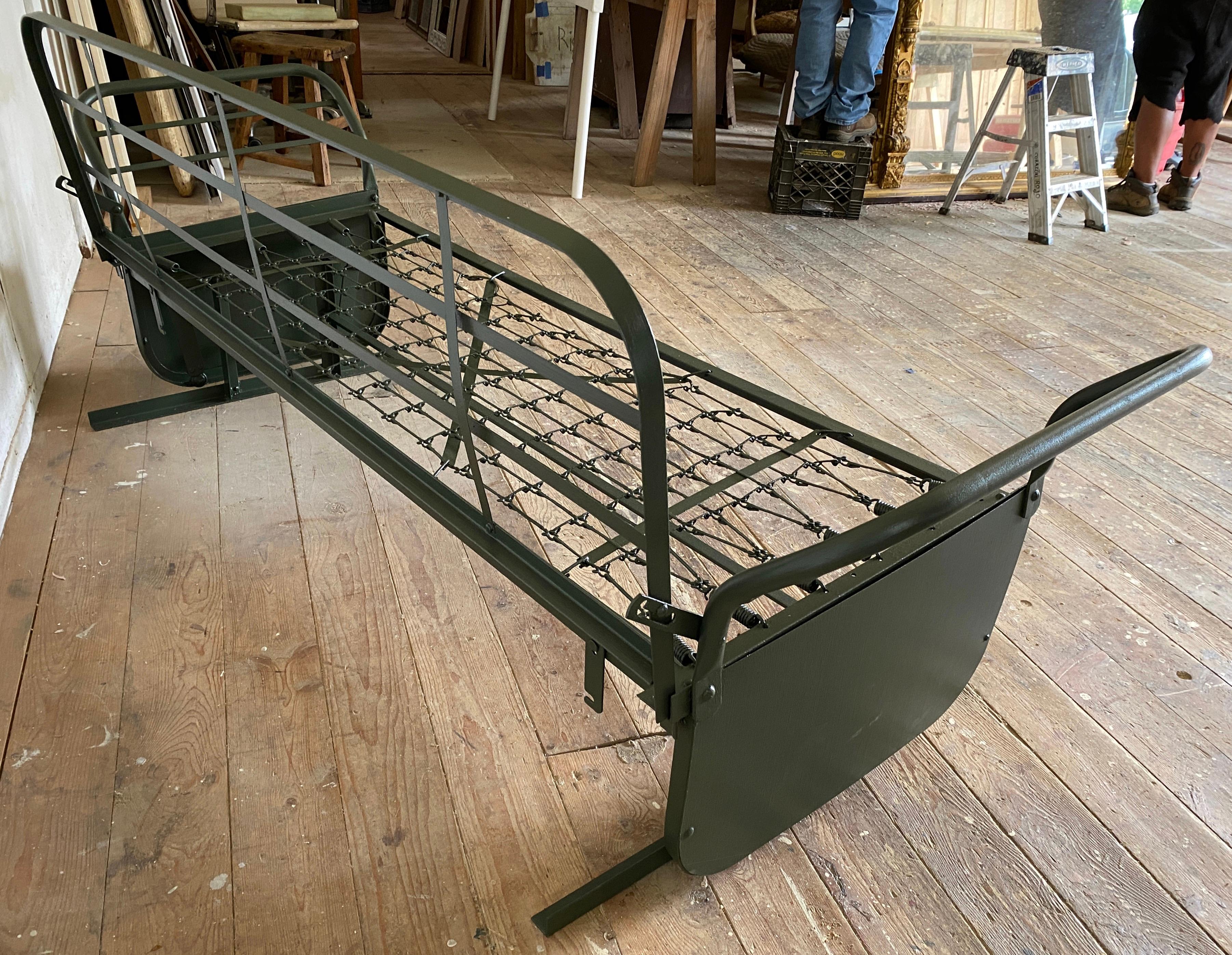 Vintage Metal Porch Sofa Glider In Good Condition In Sheffield, MA