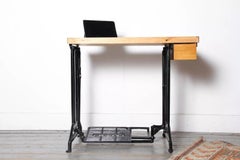 Vintage Metal & Reclaimed Wood Industrial Machinists Engineers Desk