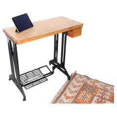 Antique Metal & Reclaimed Wood Industrial Machinists Engineers Desk