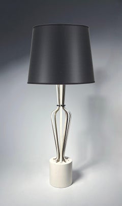 Vintage Metal Ribbon Table Lamps Attributed to Tommi Parzinger