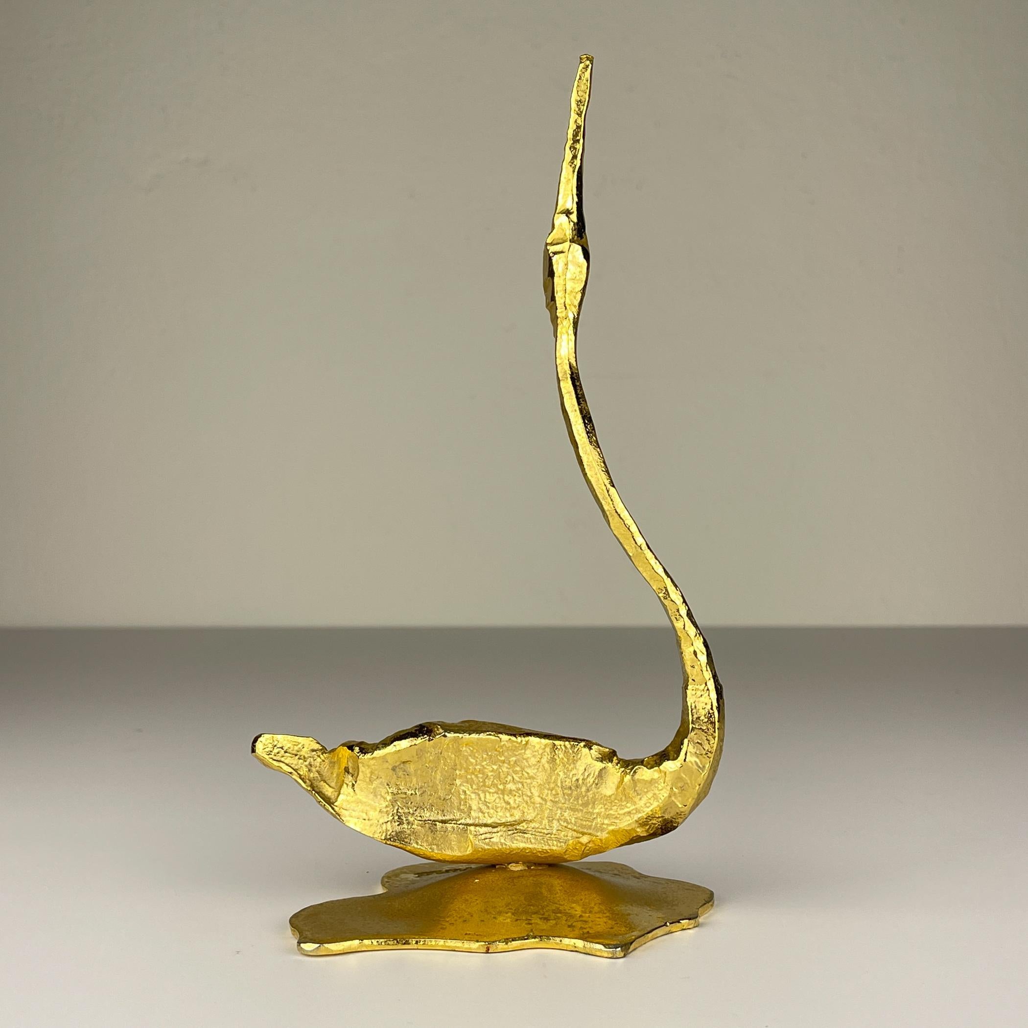 Mid-Century moderno Scultura vintage in metallo Bird di Salvino Marsura, Italia anni '70 in vendita