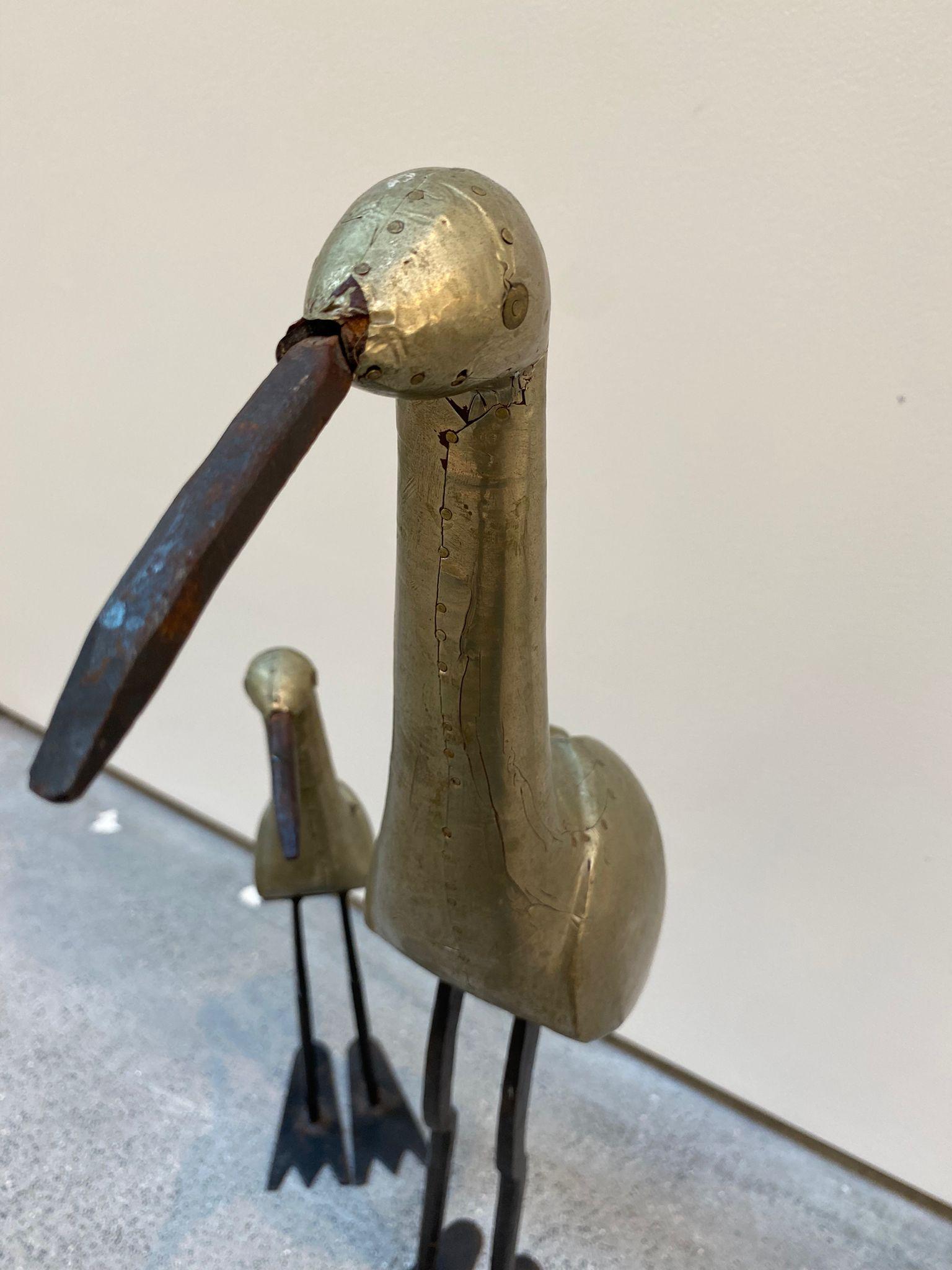 Vintage Metal sculpture of birds - Set of two  For Sale 2
