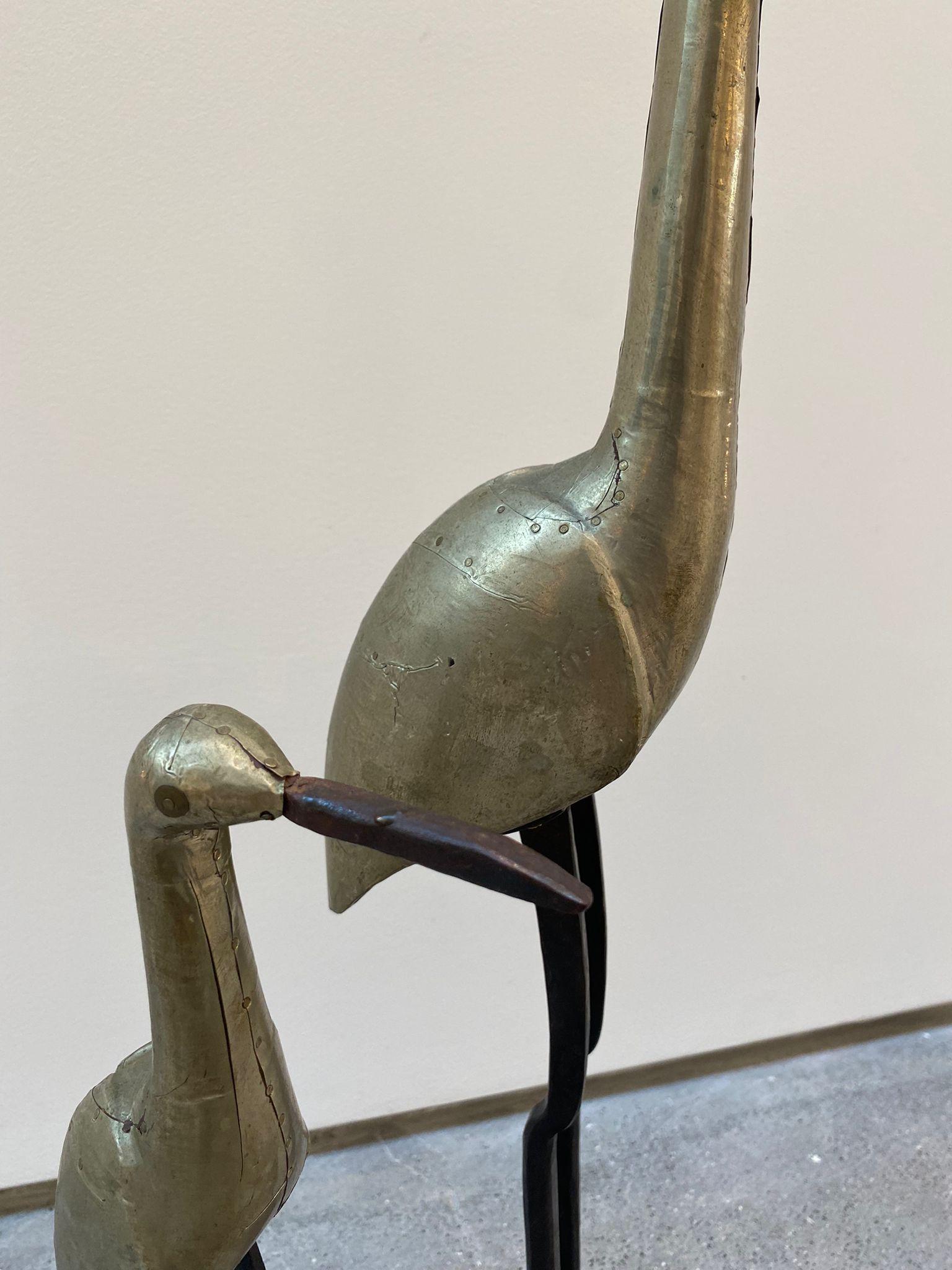 Sculpture d'oiseaux vintage en métal - Lot de deux  en vente 2