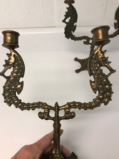 Vintage Metal Seahorse/Starfish Candlesticks