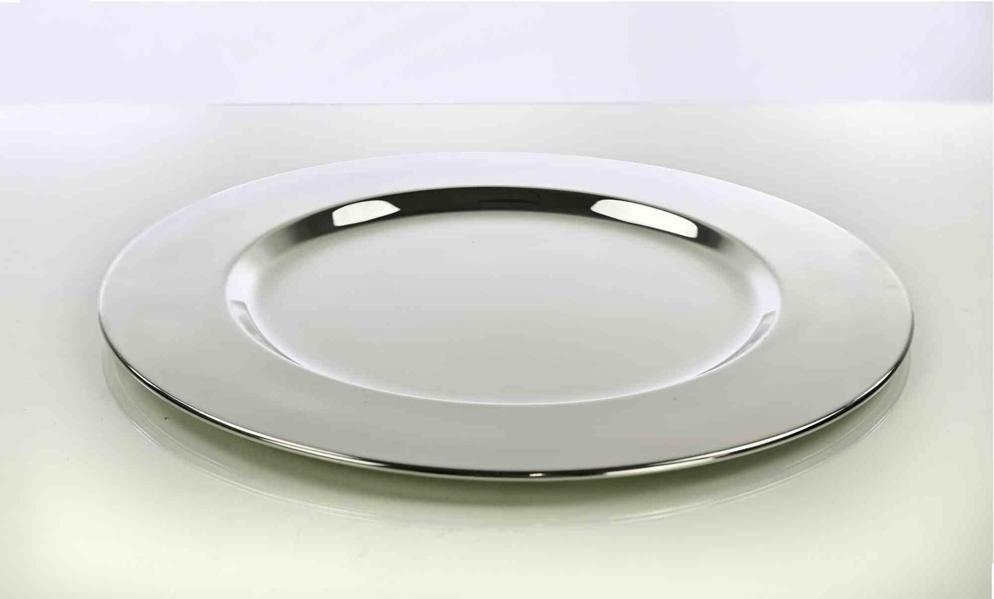 italien Assiette de service en métal Vintage, 1970 en vente