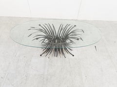 Vintage metal sheaf of wheat coco chanel side table