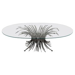 Vintage metal sheaf of wheat coco chanel side table