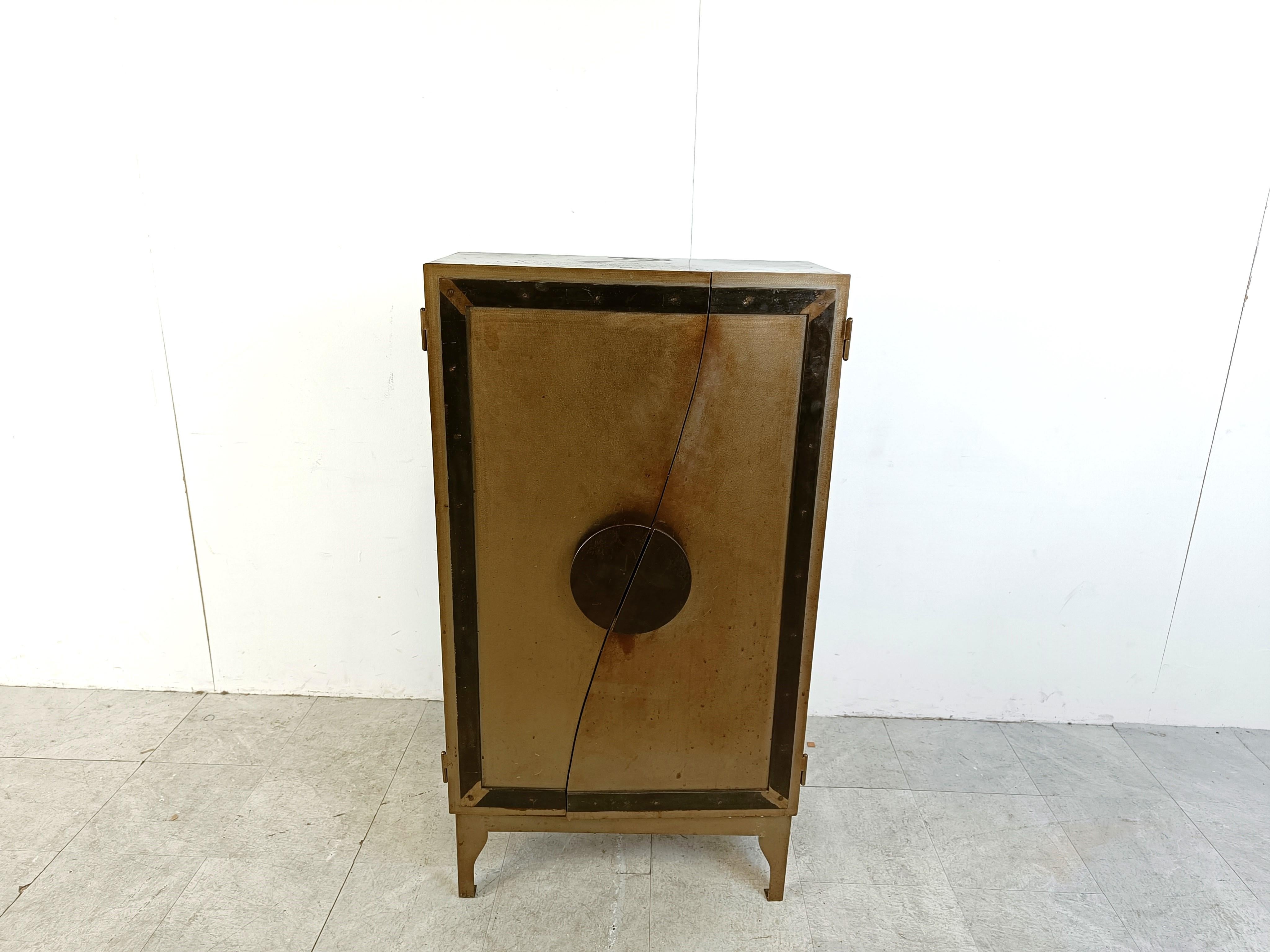 Industrial Vintage metal side cabinet, 1970s For Sale