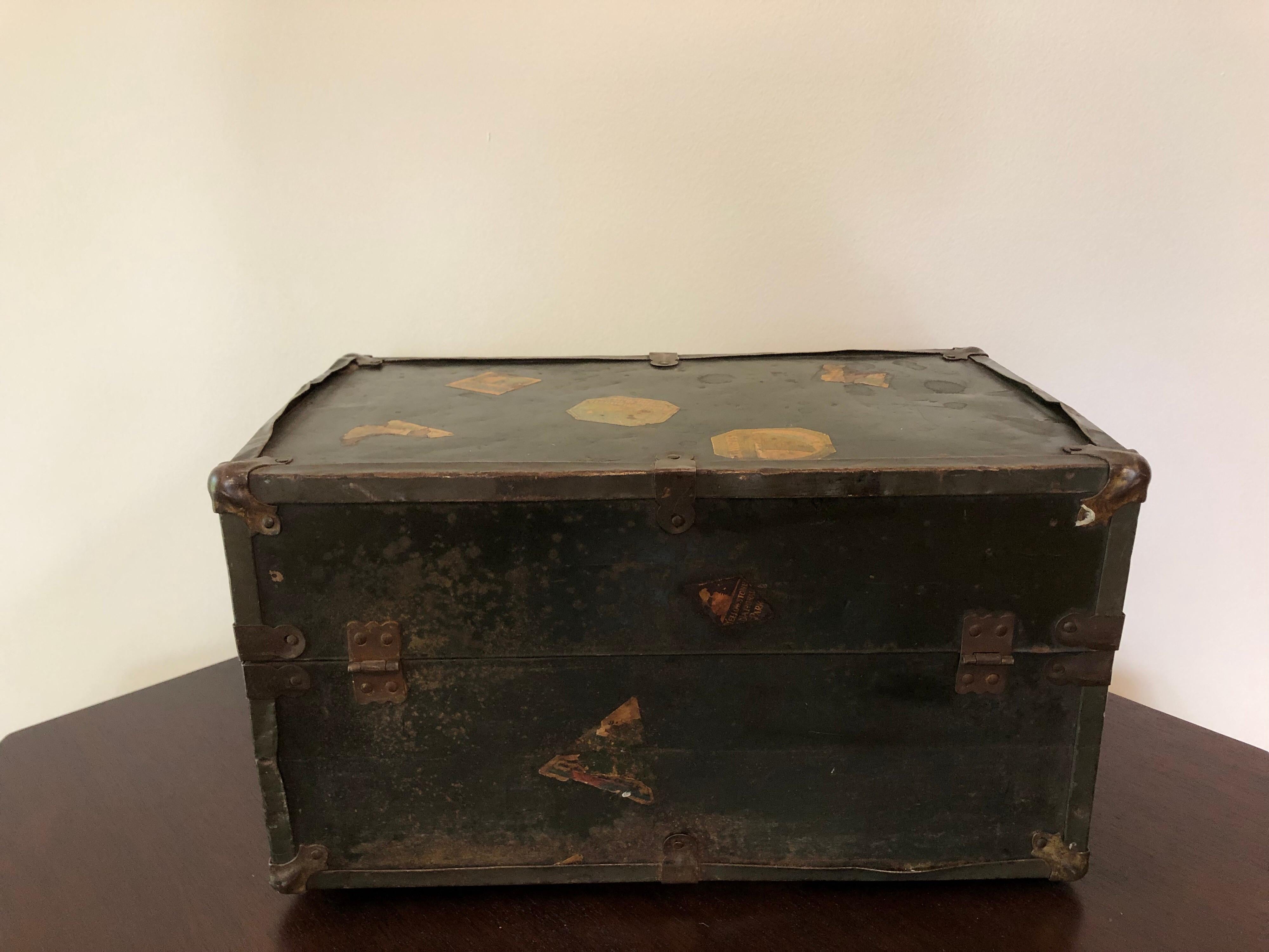 antique metal steamer trunk value