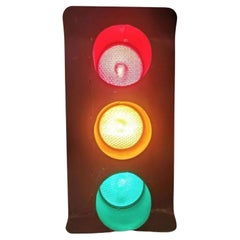 Vintage Metal Stop Sign / Light