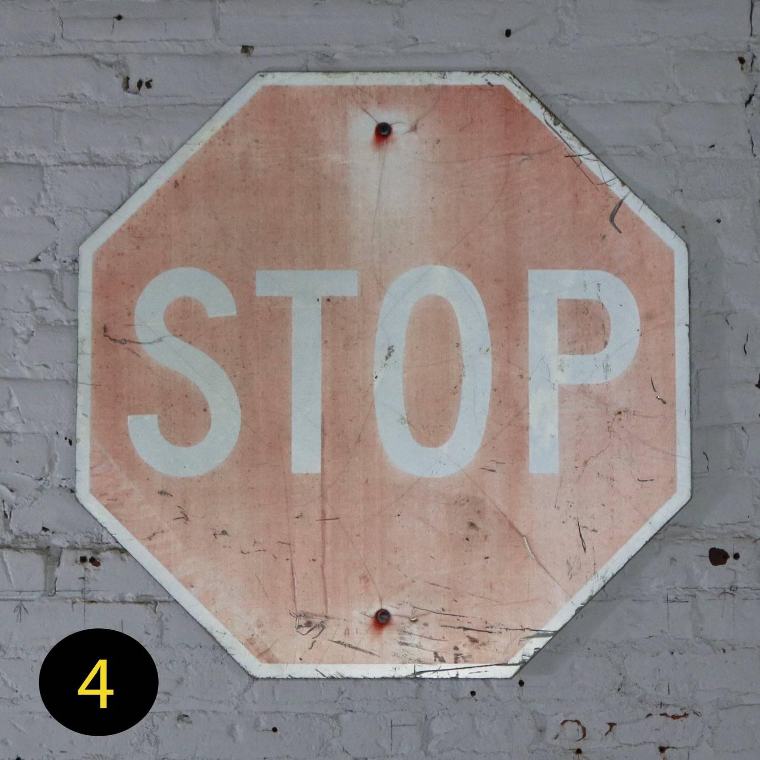 Vintage Metal Stop Signs 2