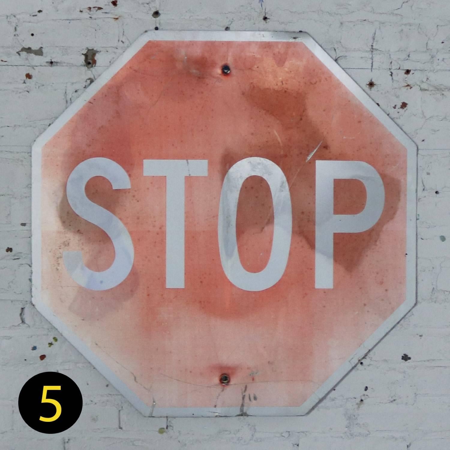 Vintage Metal Stop Signs 3