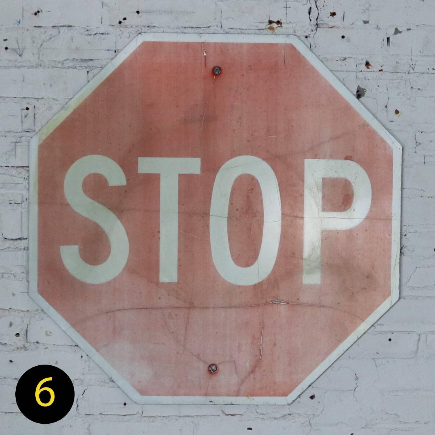 Vintage Metal Stop Signs 4