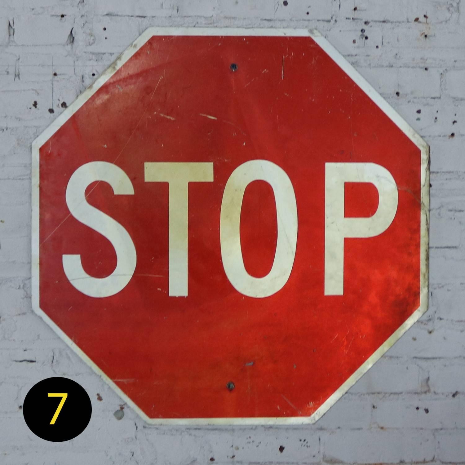 Vintage Metal Stop Signs 5