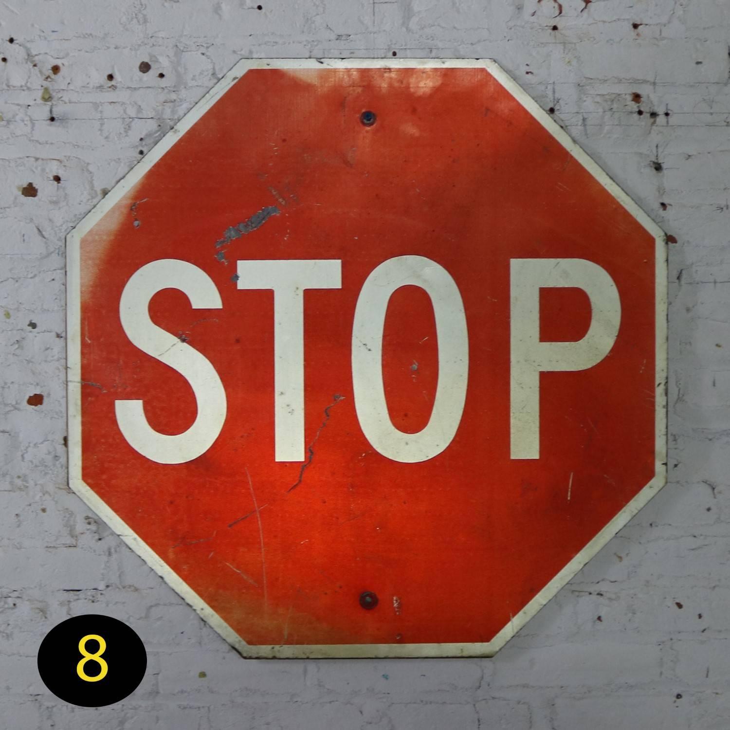 Vintage Metal Stop Signs 6